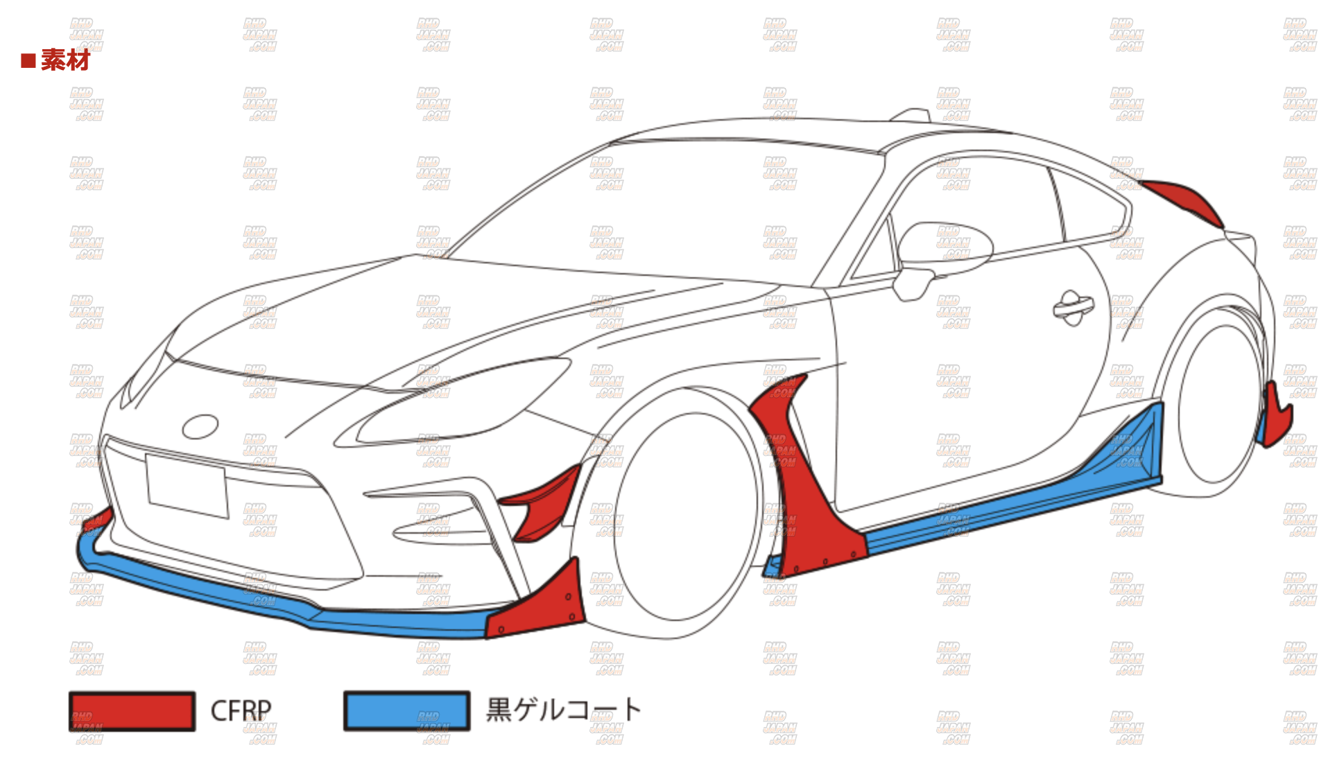 HKS 3PC Spoiler Set Type-S Carbon Fiber - GR86 ZN8 - RHDJapan